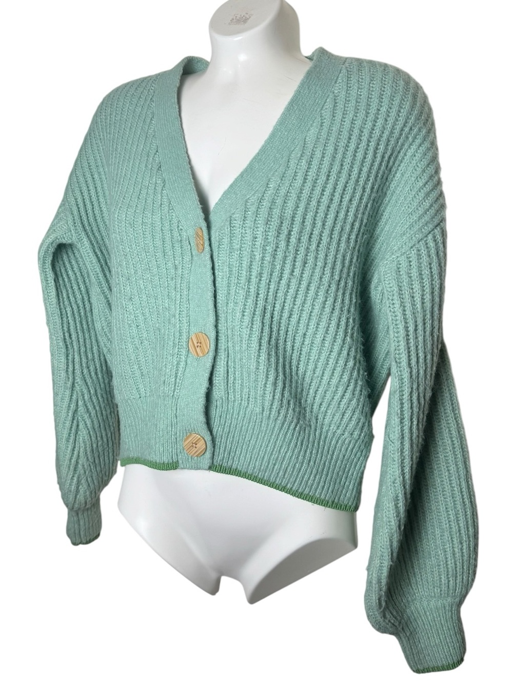 Scotch & Soda Alpaca Wool Blend Fuzzy 3 Button Sweater Cardigan